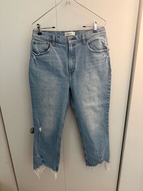 Abercrombie & Fitch Cropped Distressed Jeans Ultra High Rise Kick Flare 14R